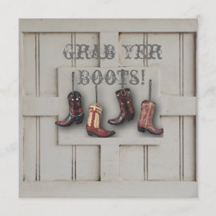 Vintager Western Cowboy Hochzeit Einladung