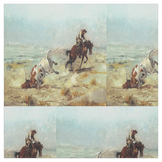 Vintager Western-Cowboy-Ochse-Roping Gewebe Stoff (Muster)