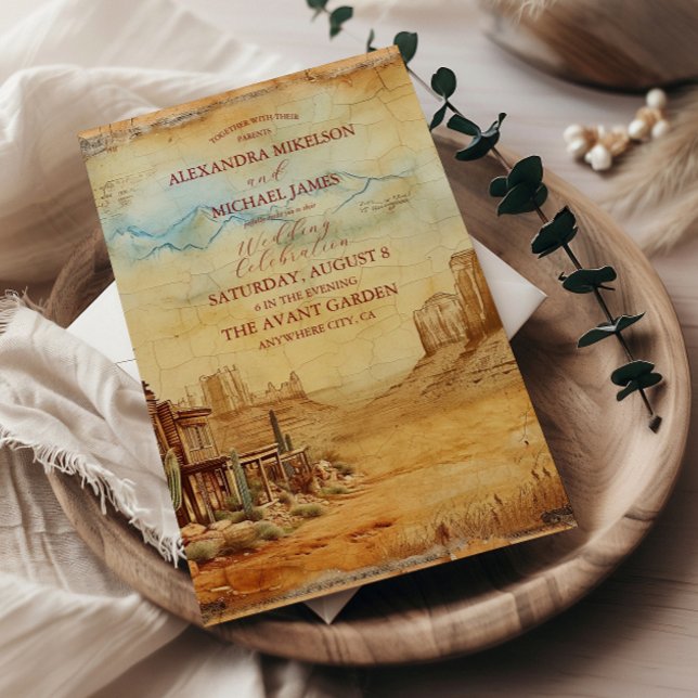 Vintager Western Cowboy Rustikale Landhochzeit Einladung (Von Creator hochgeladen)