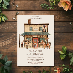 Vintager Western Cowboy Rustikale Landhochzeit Einladung