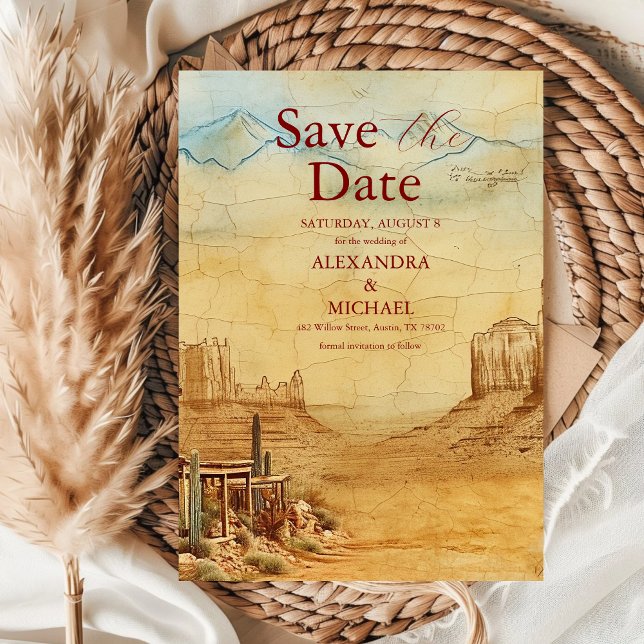 Vintager Western Cowboy Rustikale Landhochzeit Save The Date (Von Creator hochgeladen)