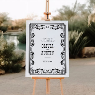 Vintager Western Cowboy Rustikales Hochzeitssymbol Poster