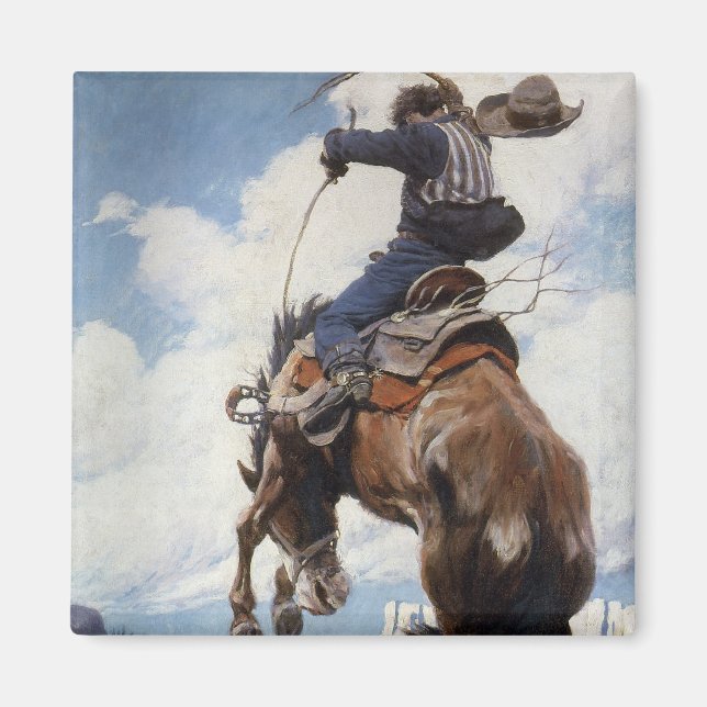 Vintager Western Cowboys, Bucking von NC Wyeth Magnet (Vorne)