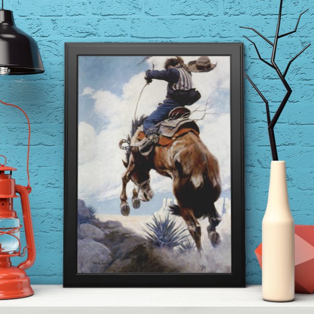 Vintager Western Cowboys, Bucking von NC Wyeth Poster (Von Creator hochgeladen)