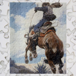 Vintager Western Cowboys, Bucking von NC Wyeth Puzzle
