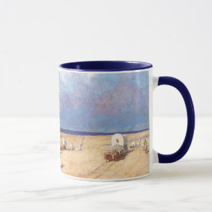 Vintager Western Cowboys, Covered Wagens von Wyeth Tasse