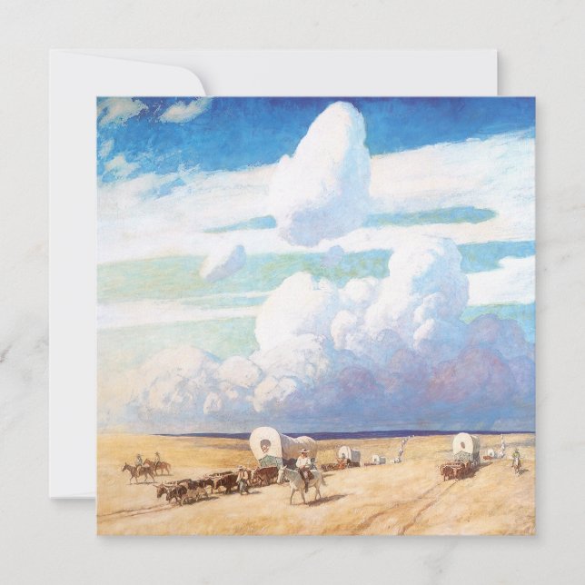 Vintager Western Cowboys, Deckwagen von Wyeth (Vorderseite)