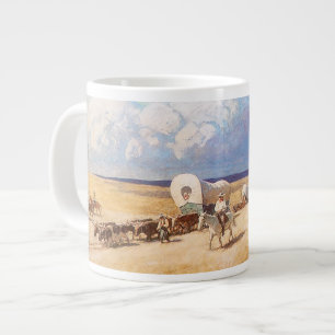 Vintager Western Cowboys, Deckwagen von Wyeth Jumbo-Tasse