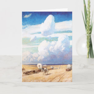 Vintager Western Cowboys, Deckwagen von Wyeth Karte