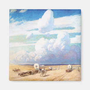Vintager Western Cowboys, Deckwagen von Wyeth Magnet