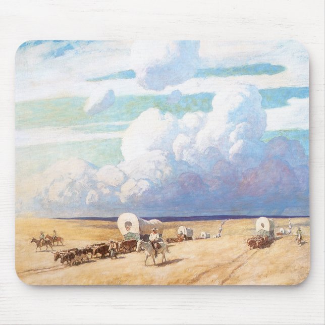 Vintager Western Cowboys, Deckwagen von Wyeth Mousepad (Vorne)
