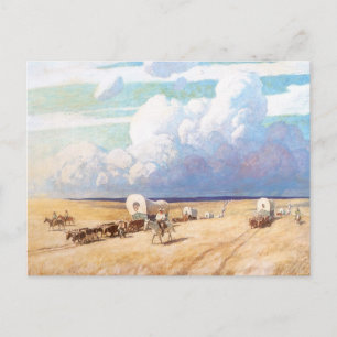 Vintager Western Cowboys, Deckwagen von Wyeth Postkarte