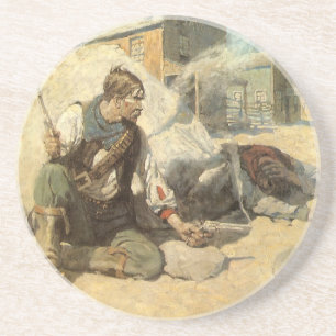 Vintager Western Cowboys, Hopalong by NC Wyeth Getränkeuntersetzer