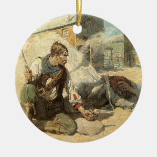 Vintager Western Cowboys, Hopalong by NC Wyeth Keramik Ornament