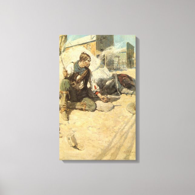 Vintager Western Cowboys, Hopalong by NC Wyeth Leinwanddruck (Vorderseite)