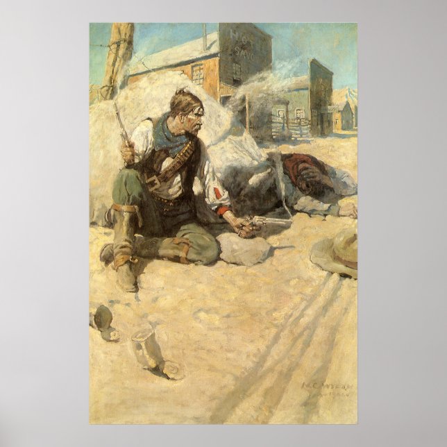 Vintager Western Cowboys, Hopalong by NC Wyeth Poster (Vorne)