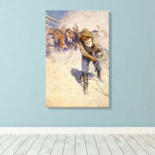 Vintager Western Cowboys, In the Corral von NC Wye Leinwanddruck