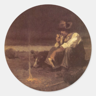 Vintager Western Cowboys, Plains Herder von NC Wye Runder Aufkleber