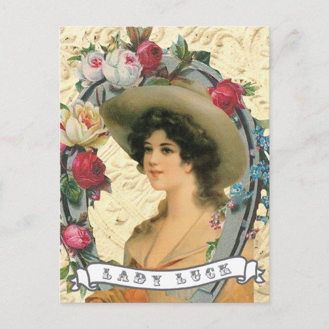 Vintager Western Cowgirl Foto-Postkarte Postkarte (Vorderseite)