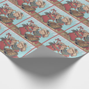 Vintager Western Cowgirl Kind und Weihnachts-Strum Geschenkpapier