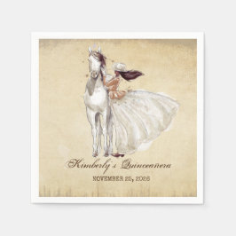 Vintager Western Cowgirl und Horse Quinceanera Serviette
