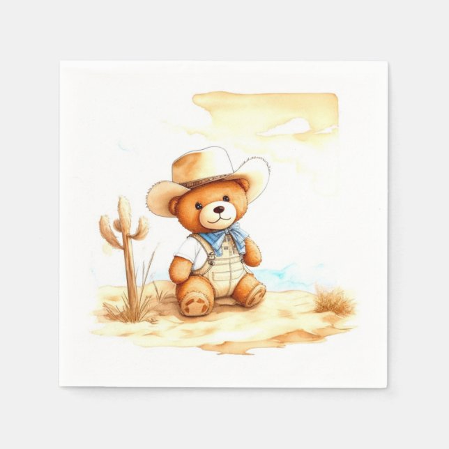 Vintager Western Delight Cowboy Baby Showroom Napk Serviette (Vorderseite)