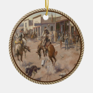 Vintager Western Keramik Ornament