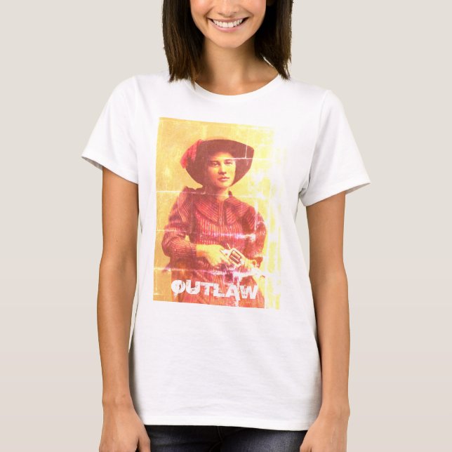 Vintager Western Lady Outlaw T - Shirt (Vorderseite)