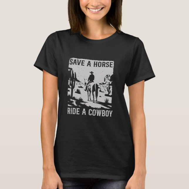 Vintager Western Land Rette reiten Cowboy T-Shirt (Vorderseite)