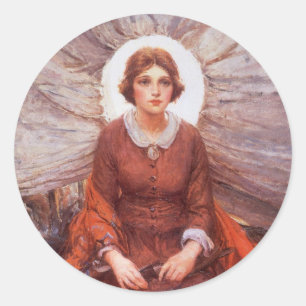 Vintager Western, Madonna der Prärie von Koerner Runder Aufkleber