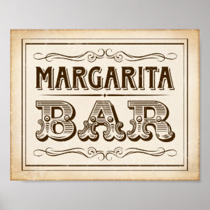 Vintager Western MARGARITA BAR signieren Poster