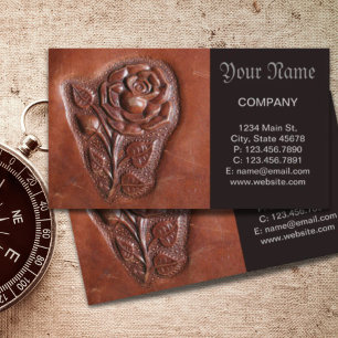 Vintager Western mit Blumenmotiven aus geschliffen Visitenkarte