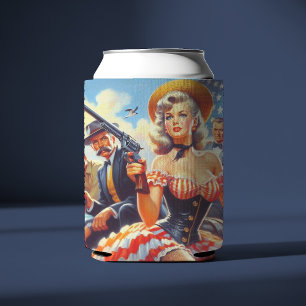 Vintager Western Pulp Girl Dosenkühler