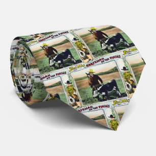 Vintager Western Ranch Cowboy mit Calf 2 Krawatte