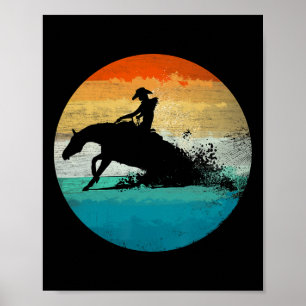 Vintager Western Rentierreiter Quarter Slidin Poster