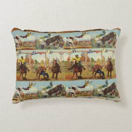 Vintager Western Rodeo Events Cowboys Pferdebullen Dekokissen