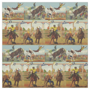 Vintager Western Rodeo Events Cowboys Pferdebullen Stoff