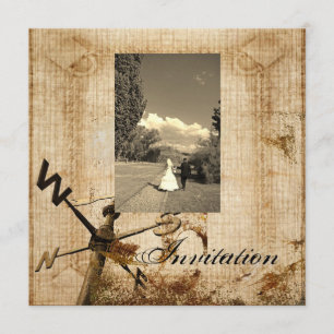 Vintager Western Rustikale Hochzeitsreise Einladung