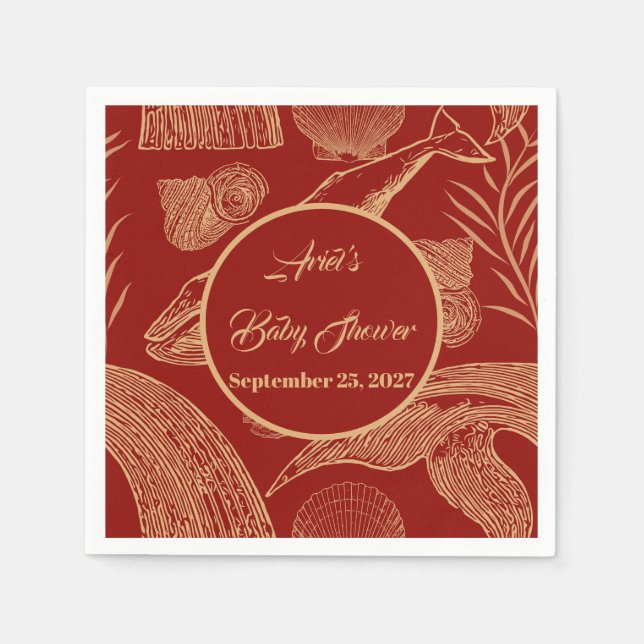 Vintager Whale Blue Serviette (Vorderseite)