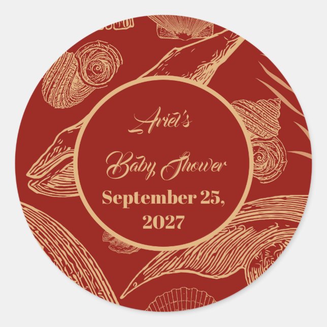 Vintager Whale Rot Runder Aufkleber (Vorderseite)