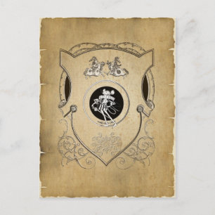 Vintager Whimsy-Ritter Postkarte