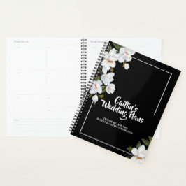 Vintager White Rose Hochzeitsplaner Planer