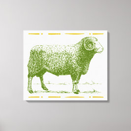 Vintager Widder Leinwanddruck