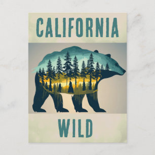 Vintager Wild-California-Bärenreise Postkarte