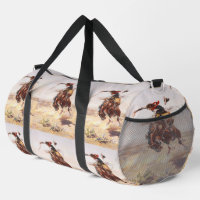 Vintager Wild West Cowboy auf Bucking Horse Wester