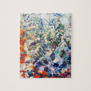 Vintager Wildfrühling Botanisches Blumenblut Puzzle