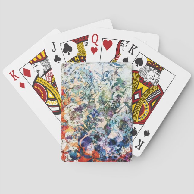 Vintager Wildfrühling Botanisches Blumenblut Spielkarten (Rückseite)