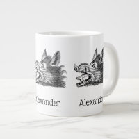 Vintager Wildschweinkopf Zeichne BW