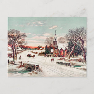 Vintager Winter Postkarte