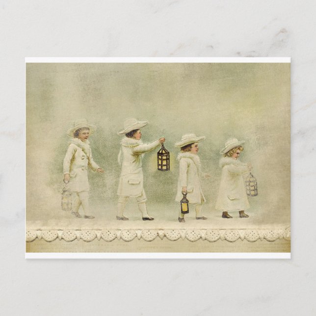 Vintager Winter Postkarte (Vorderseite)